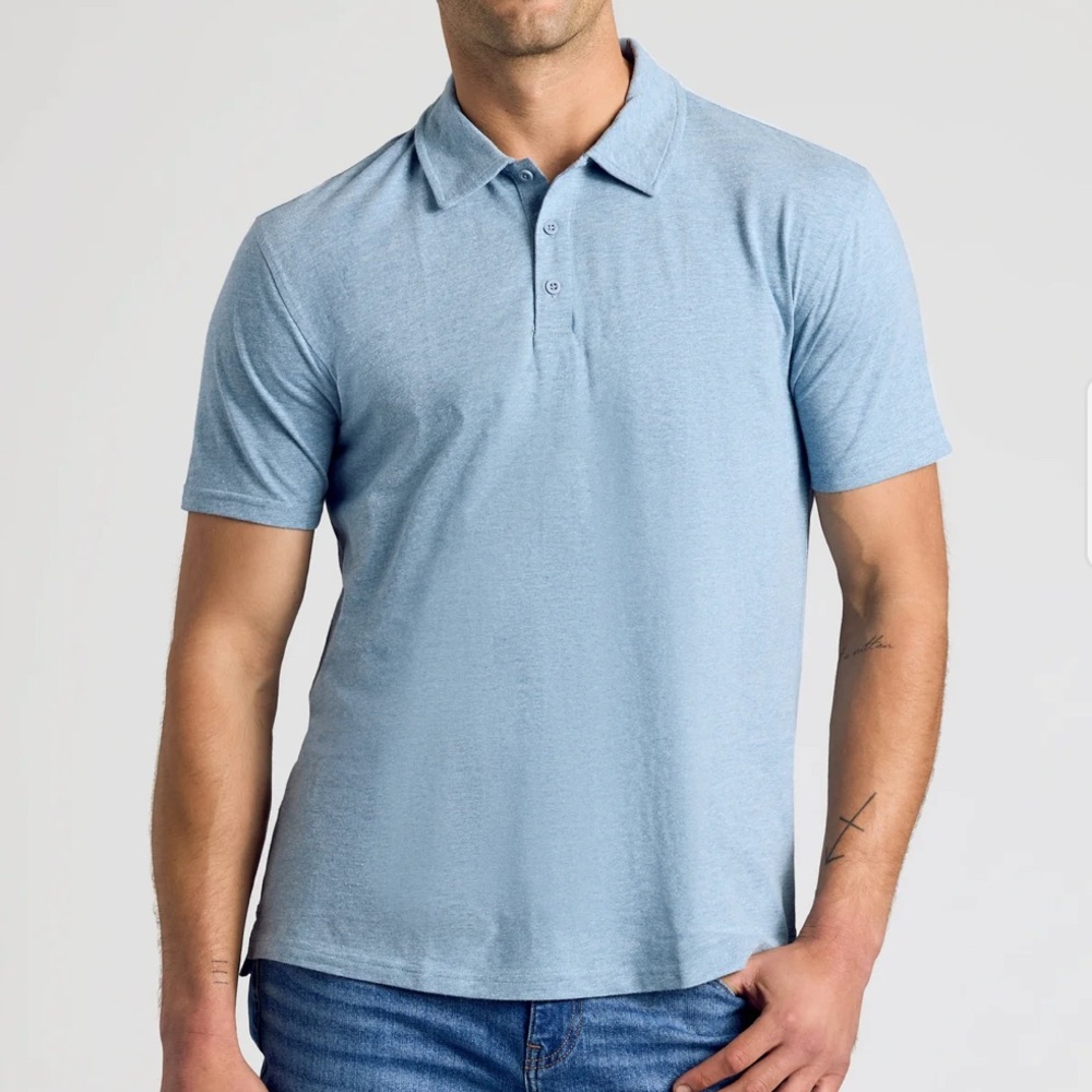 True Classic Mens Light Blue Classic Polo Shirt Size 2XL